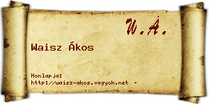 Waisz Ákos névjegykártya